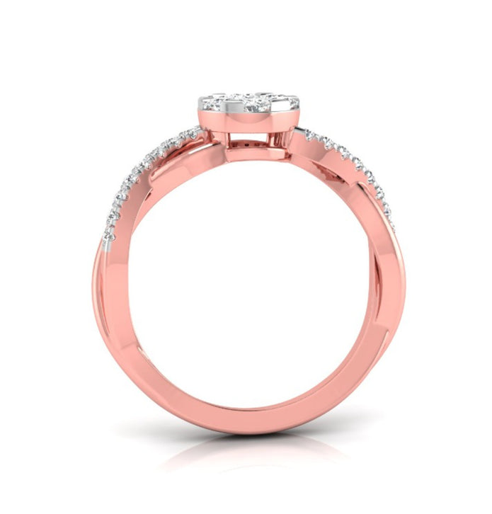 0.30Ct Round Cluster Lab-Grown Diamond Twisted Ring