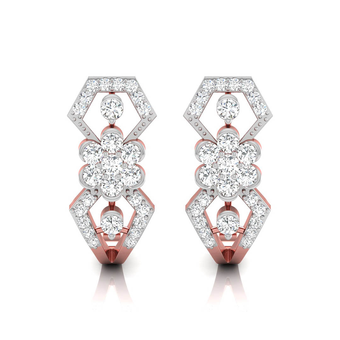 0.31Ct Round Lab-Grown Diamond Gold Dangellers Earrings