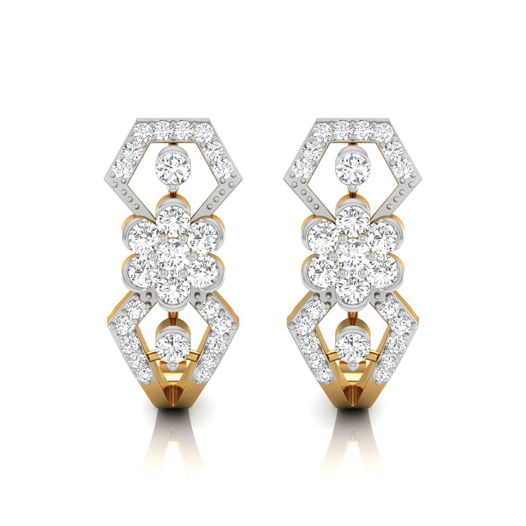 0.31Ct Round Lab-Grown Diamond Gold Dangellers Earrings