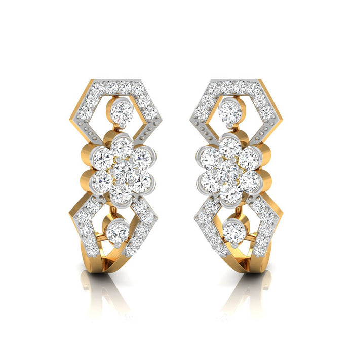0.31Ct Round Lab-Grown Diamond Gold Dangellers Earrings