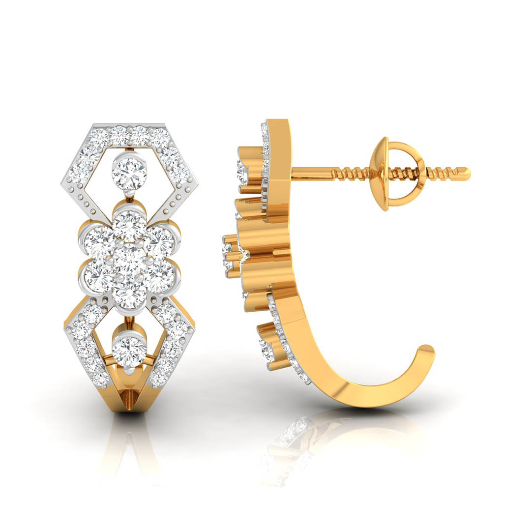 0.31Ct Round Lab-Grown Diamond Gold Dangellers Earrings