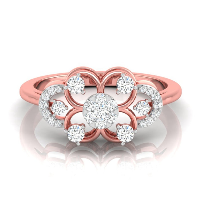 0.25Ct Round Cluster Lab-Grown Diamond Gold Ring
