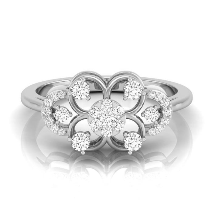 0.25Ct Round Cluster Lab-Grown Diamond Gold Ring