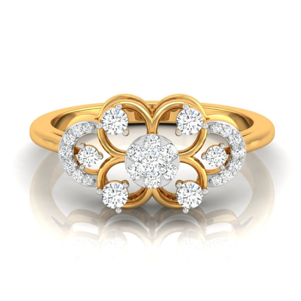0.25Ct Round Cluster Lab-Grown Diamond Gold Ring