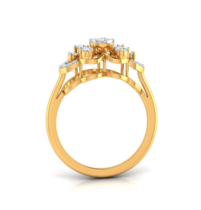 0.25Ct Round Cluster Lab-Grown Diamond Gold Ring