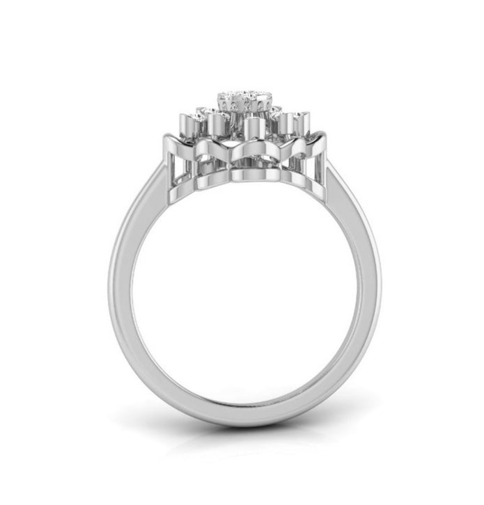 0.12Ct Floral Round Cut Cluster Lab-Grown Diamond Ring