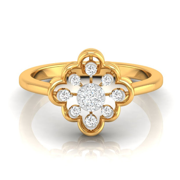 0.12Ct Floral Round Cut Cluster Lab-Grown Diamond Ring