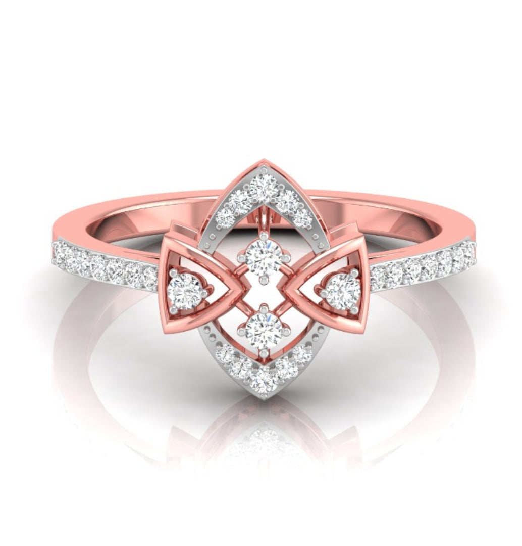 0.16Ct Geometric Cocktail Lab-Grown Diamond Gold Ring