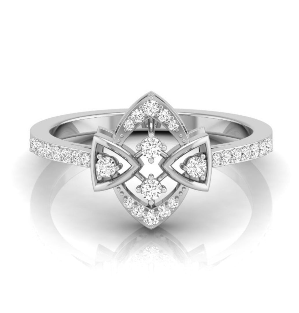 0.16Ct Geometric Cocktail Lab-Grown Diamond Gold Ring