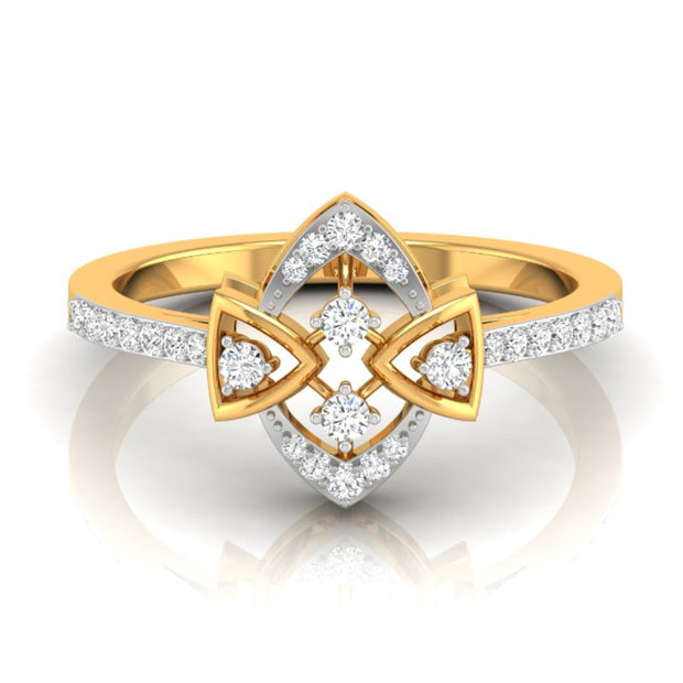 0.16Ct Geometric Cocktail Lab-Grown Diamond Gold Ring