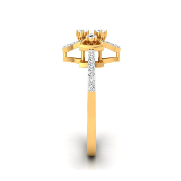 0.16Ct Geometric Cocktail Lab-Grown Diamond Gold Ring