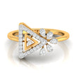 0.17Ct Geometric Floral Lab-Grown Diamond Gold Ring