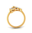 0.17Ct Geometric Floral Lab-Grown Diamond Gold Ring