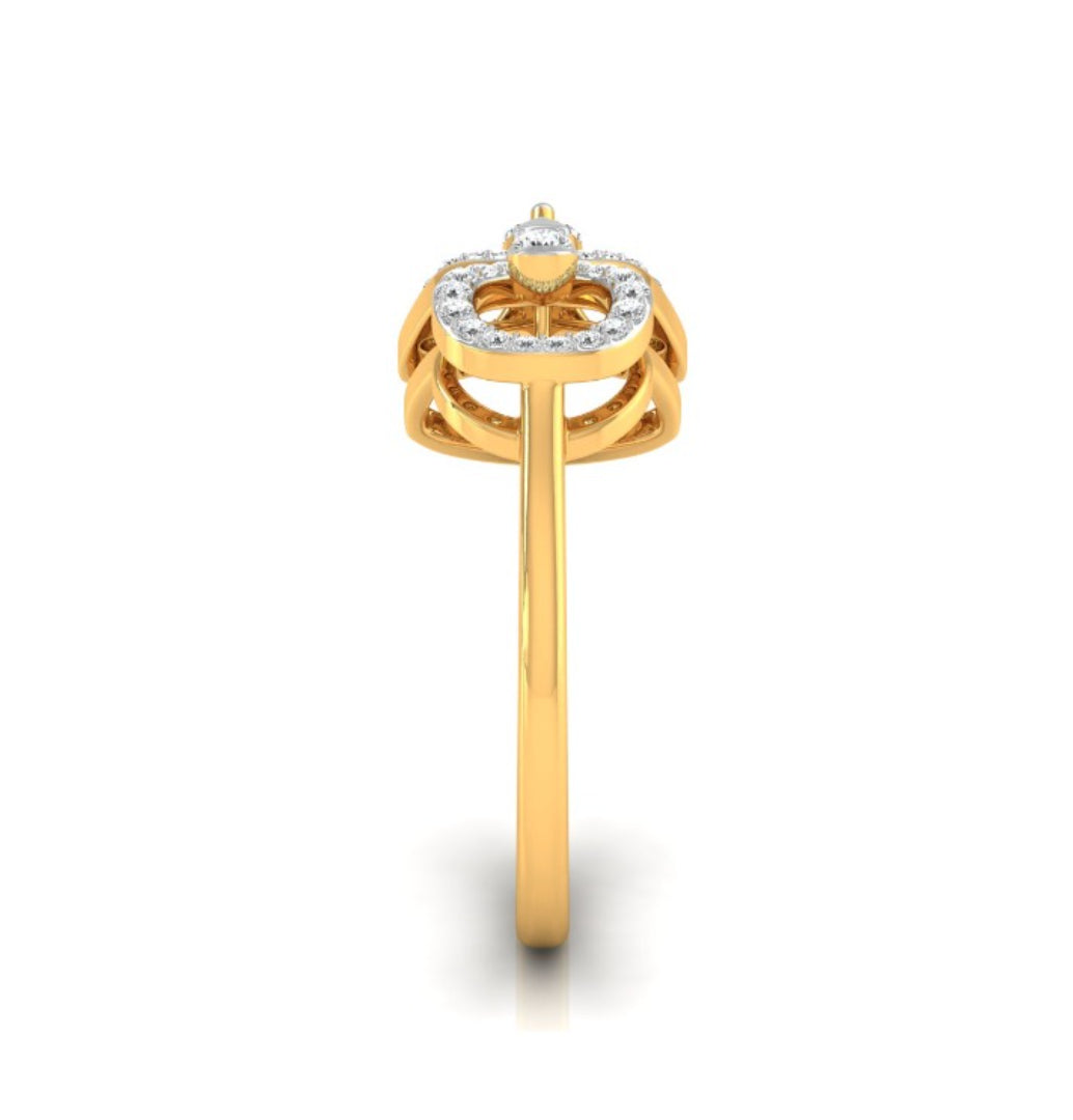 0.20Ct Triangle Teardrop Shape Lab-Grown Diamond Gold Ring