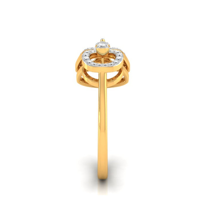 0.20Ct Triangle Teardrop Shape Lab-Grown Diamond Gold Ring