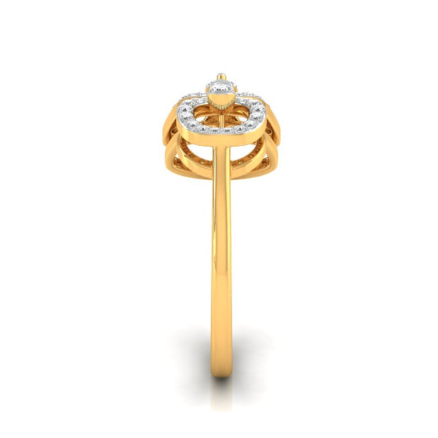 0.20Ct Triangle Teardrop Shape Lab-Grown Diamond Gold Ring