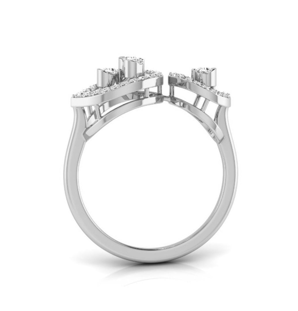 0.22Ct Two Teardrop Style Lab-Grown Diamond Gold Ring