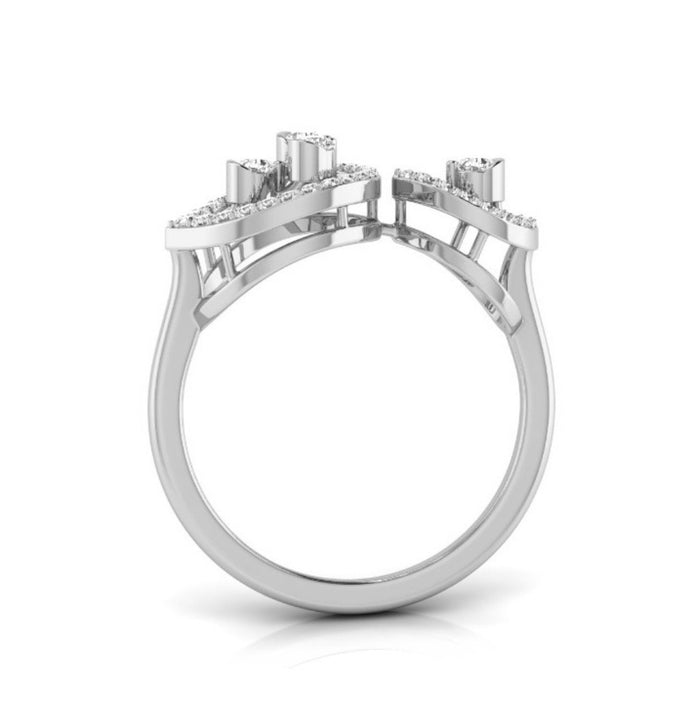 0.22Ct Two Teardrop Style Lab-Grown Diamond Gold Ring