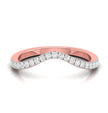 0.15Ct Curved Shape Half Eternity Lab-Grown Diamond Gold Band Ring