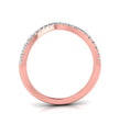 0.15Ct Curved Shape Half Eternity Lab-Grown Diamond Gold Band Ring