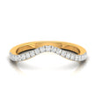 0.15Ct Curved Shape Half Eternity Lab-Grown Diamond Gold Band Ring