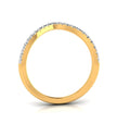0.15Ct Curved Shape Half Eternity Lab-Grown Diamond Gold Band Ring