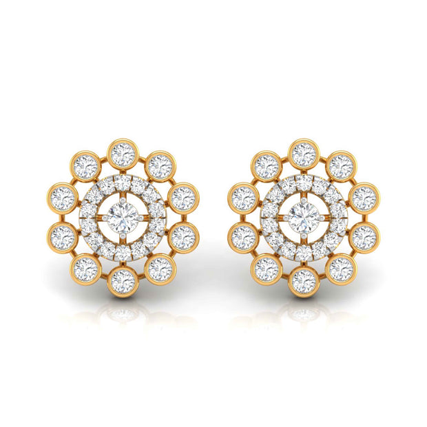 0.57Ct Round Lab-Grown Diamond Gold Stud Earrings