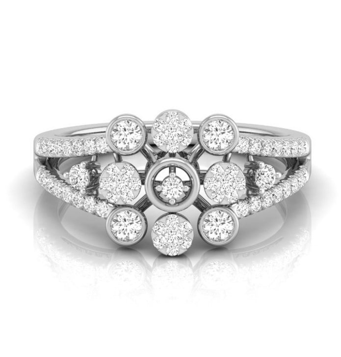 0.32Ct Floral Halo Cocktail Lab-Grown Diamond Gold Ring