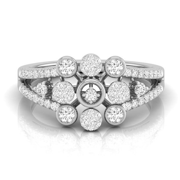 0.32Ct Floral Halo Cocktail Lab-Grown Diamond Gold Ring