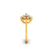 0.18Ct Floral Triangle Circle Lab-Grown Diamond Gold Ring