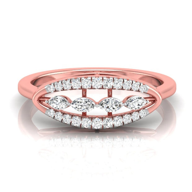 0.17Ct Four Marquise Cut Lab-Grown Diamond Gold Ring