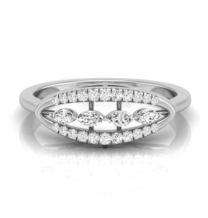 0.17Ct Four Marquise Cut Lab-Grown Diamond Gold Ring