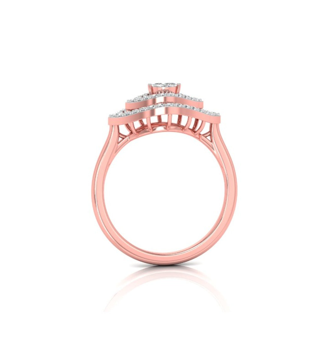 0.19Ct Marquise Cut Double Halo Lab-Grown Diamond Gold Ring
