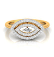 0.19Ct Marquise Cut Double Halo Lab-Grown Diamond Gold Ring