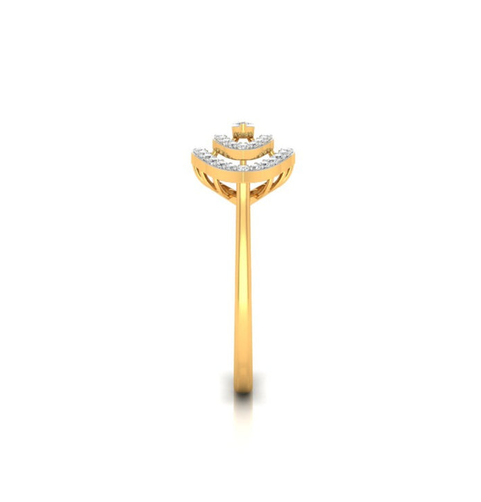 0.19Ct Marquise Cut Double Halo Lab-Grown Diamond Gold Ring