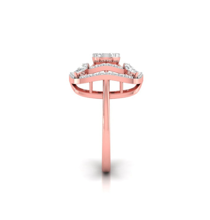0.49Ct Cluster Double Halo Lab-Grown Diamond Gold Ring