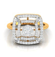 0.49Ct Cluster Double Halo Lab-Grown Diamond Gold Ring
