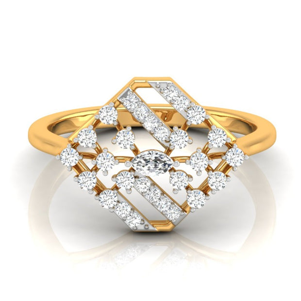 0.24Ct Marquise Cut Prong Set Lab-Grown Diamond Gold Ring