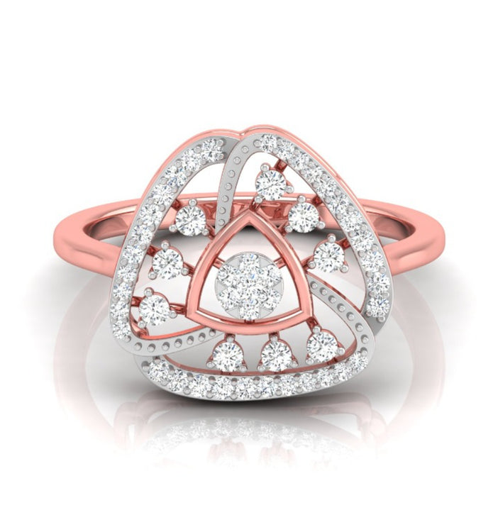 0.21Ct Trillion Shape Cluster Lab-Grown Diamond Gold Ring