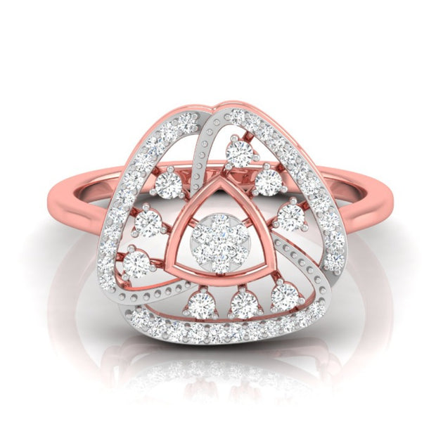 0.21Ct Trillion Shape Cluster Lab-Grown Diamond Gold Ring