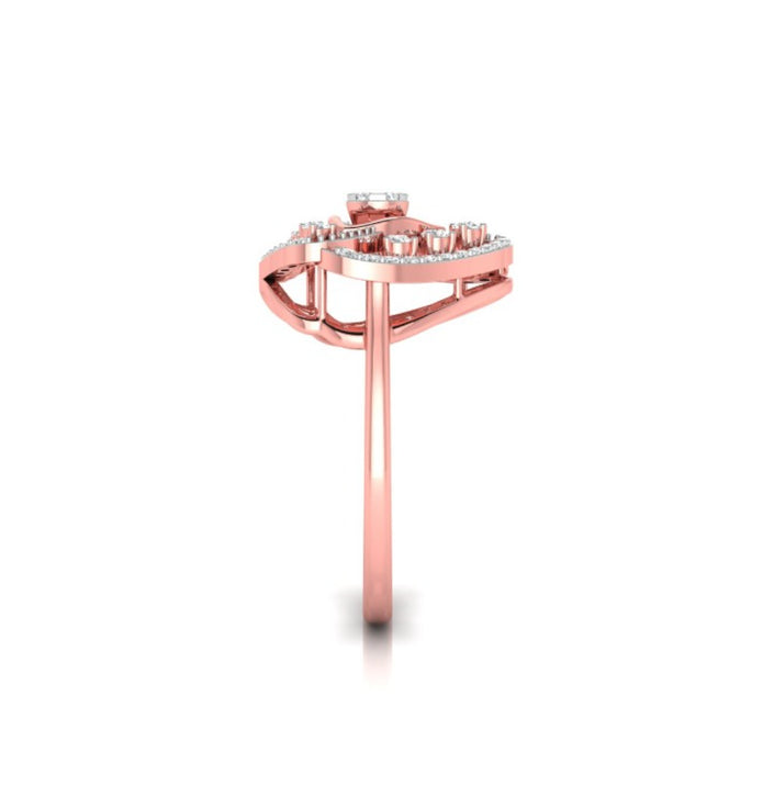 0.21Ct Trillion Shape Cluster Lab-Grown Diamond Gold Ring