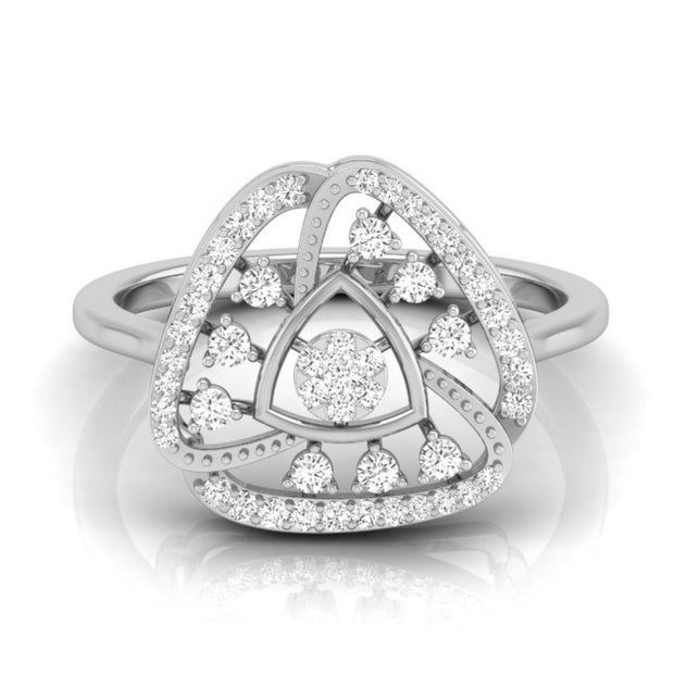 0.21Ct Trillion Shape Cluster Lab-Grown Diamond Gold Ring