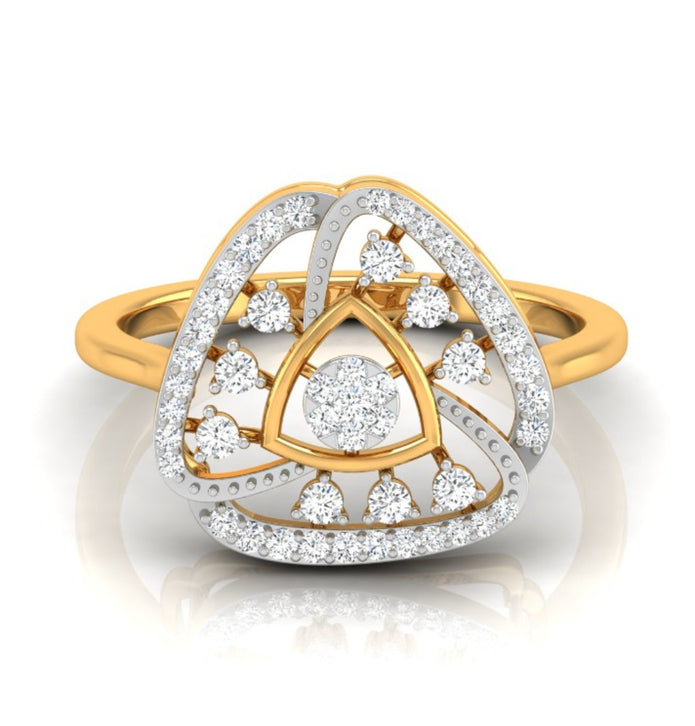 0.21Ct Trillion Shape Cluster Lab-Grown Diamond Gold Ring