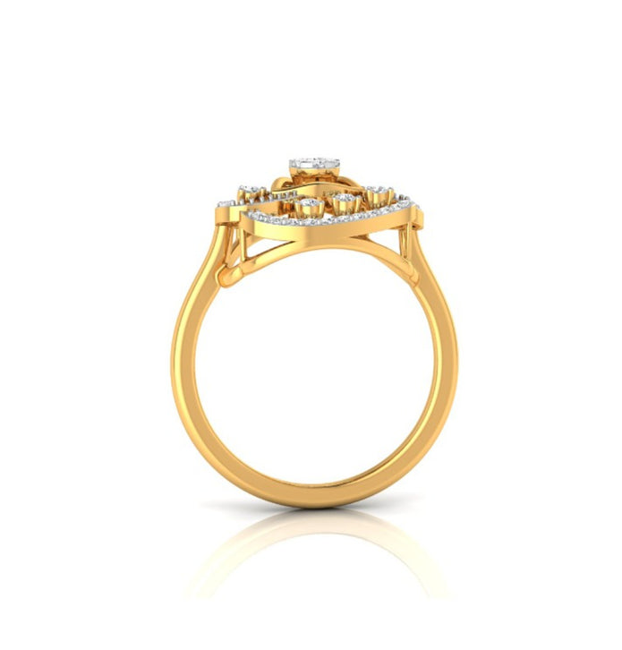 0.21Ct Trillion Shape Cluster Lab-Grown Diamond Gold Ring