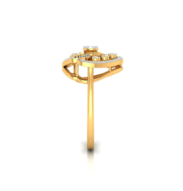 0.21Ct Trillion Shape Cluster Lab-Grown Diamond Gold Ring
