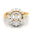 0.38Ct Halo Floral Cocktail Lab-Grown Diamond Gold Ring