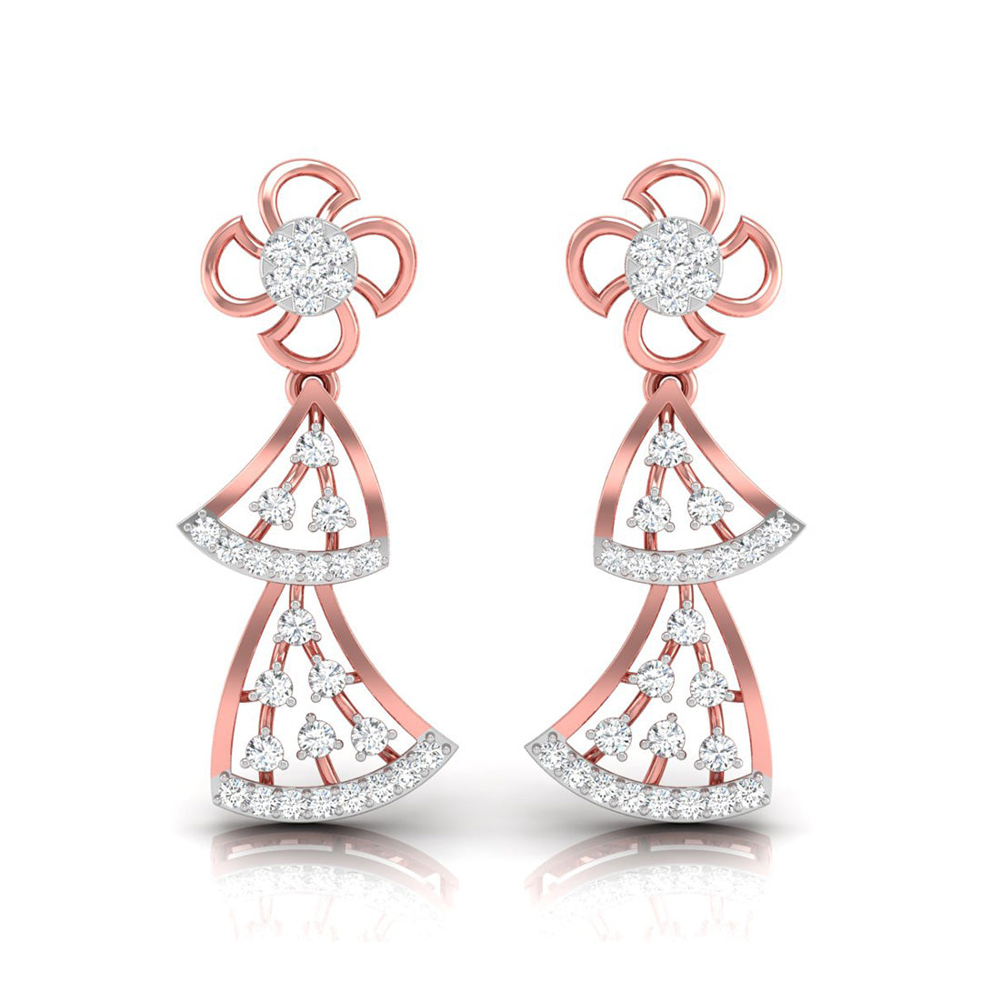 0.51Ct Round Lab-Grown Diamond Gold Dangellers Earrings