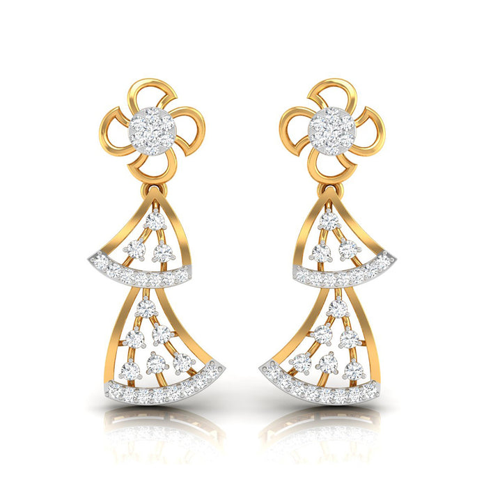 0.51Ct Round Lab-Grown Diamond Gold Dangellers Earrings