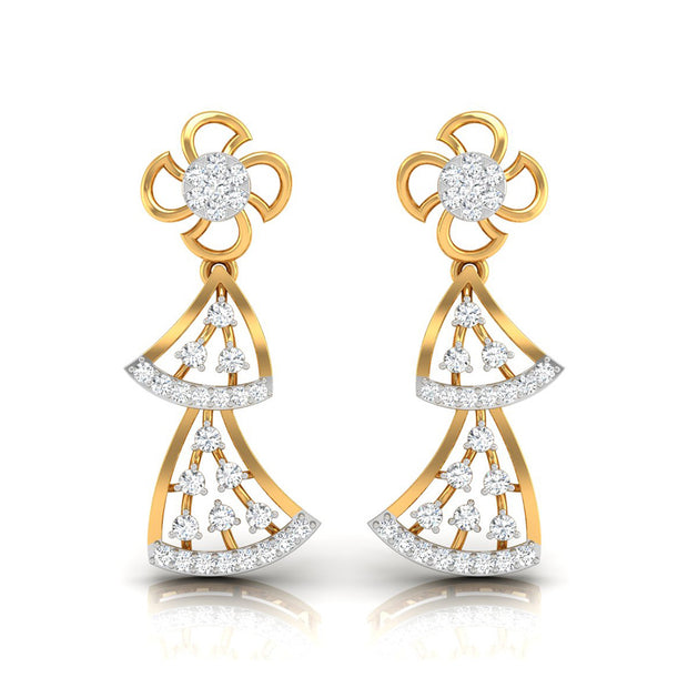 0.51Ct Round Lab-Grown Diamond Gold Dangellers Earrings