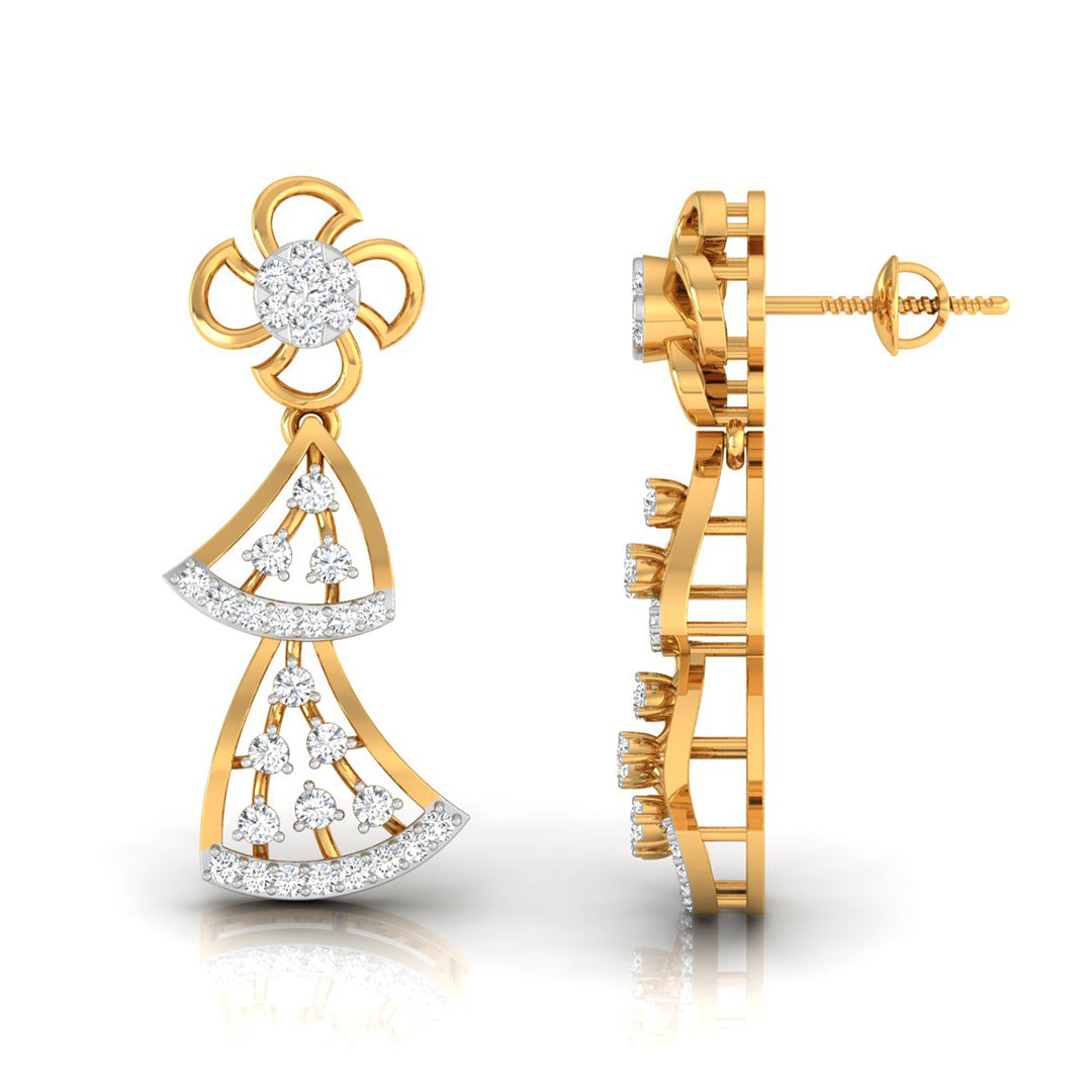 0.51Ct Round Lab-Grown Diamond Gold Dangellers Earrings